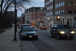 A friday April evening in Portland's Old Port.